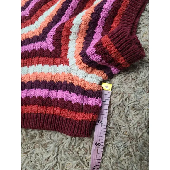 Sezane Eliam Knit Striped Cotton Shorts Size Small
