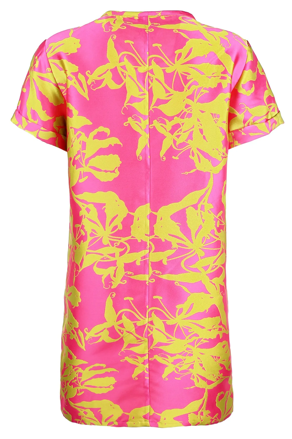Shawn Shift Shirt Dress Turquoise/Orange Floral Jacquard