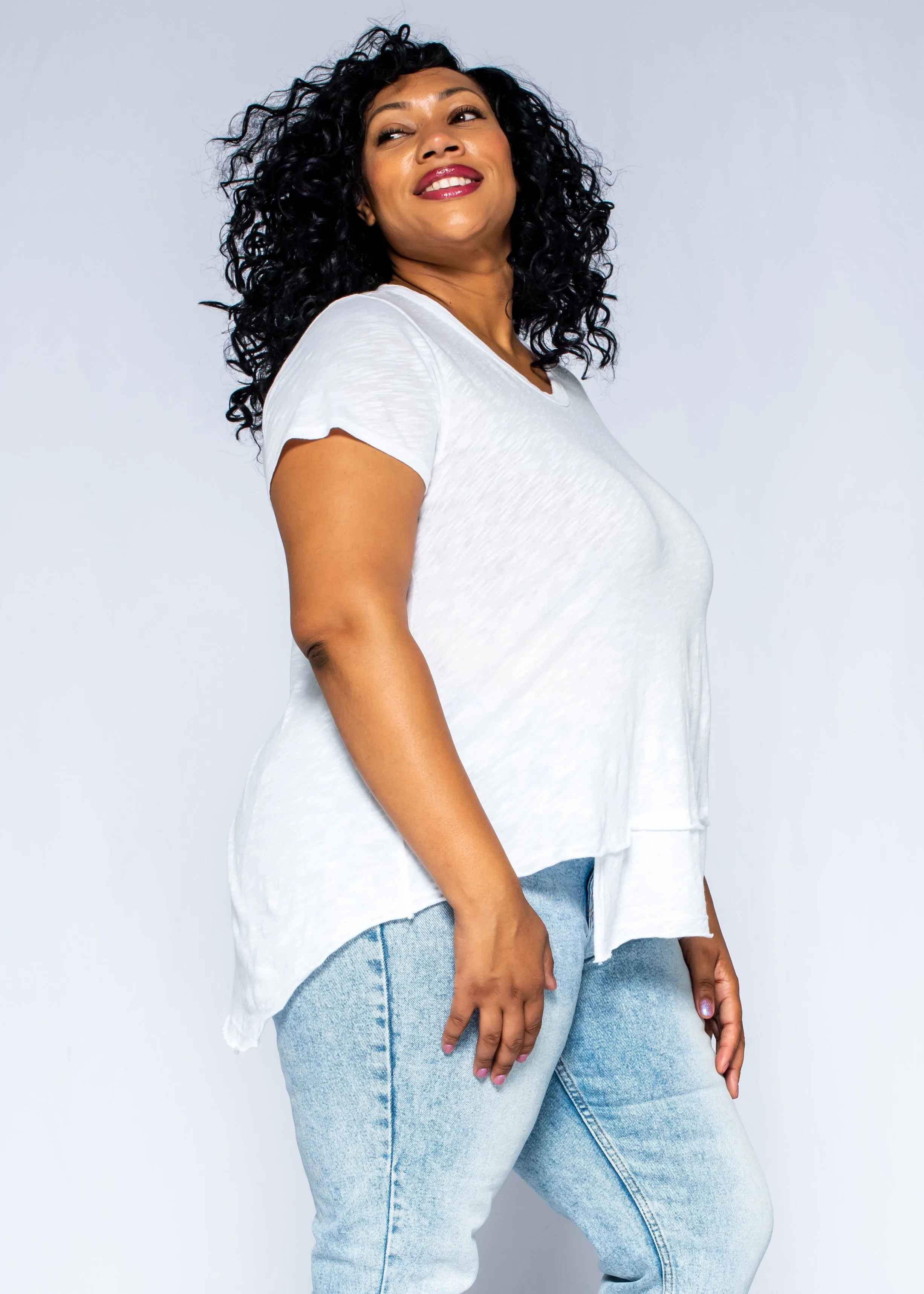 Short Sleeve EZ Crossover Hem Top