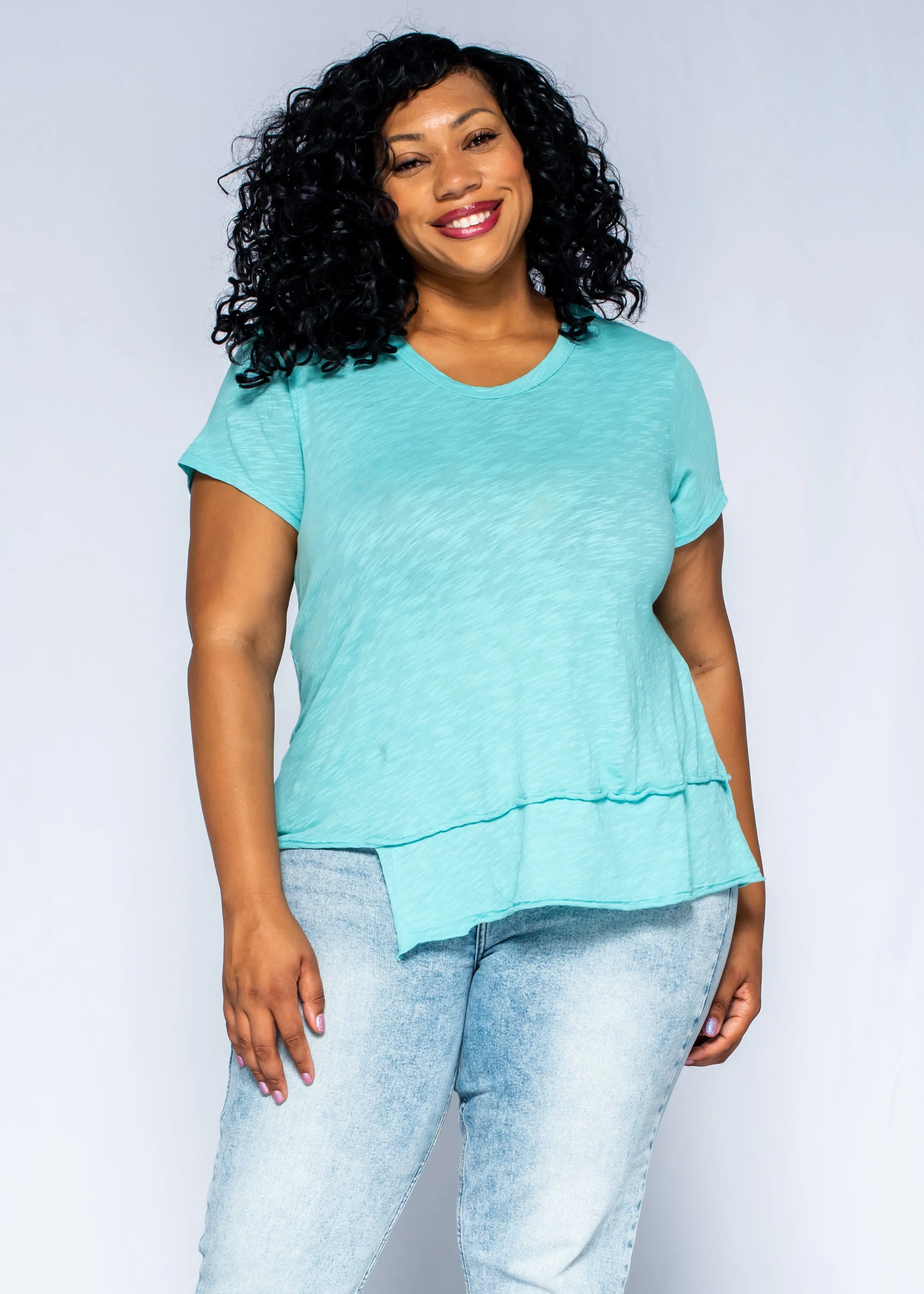 Short Sleeve EZ Crossover Hem Top