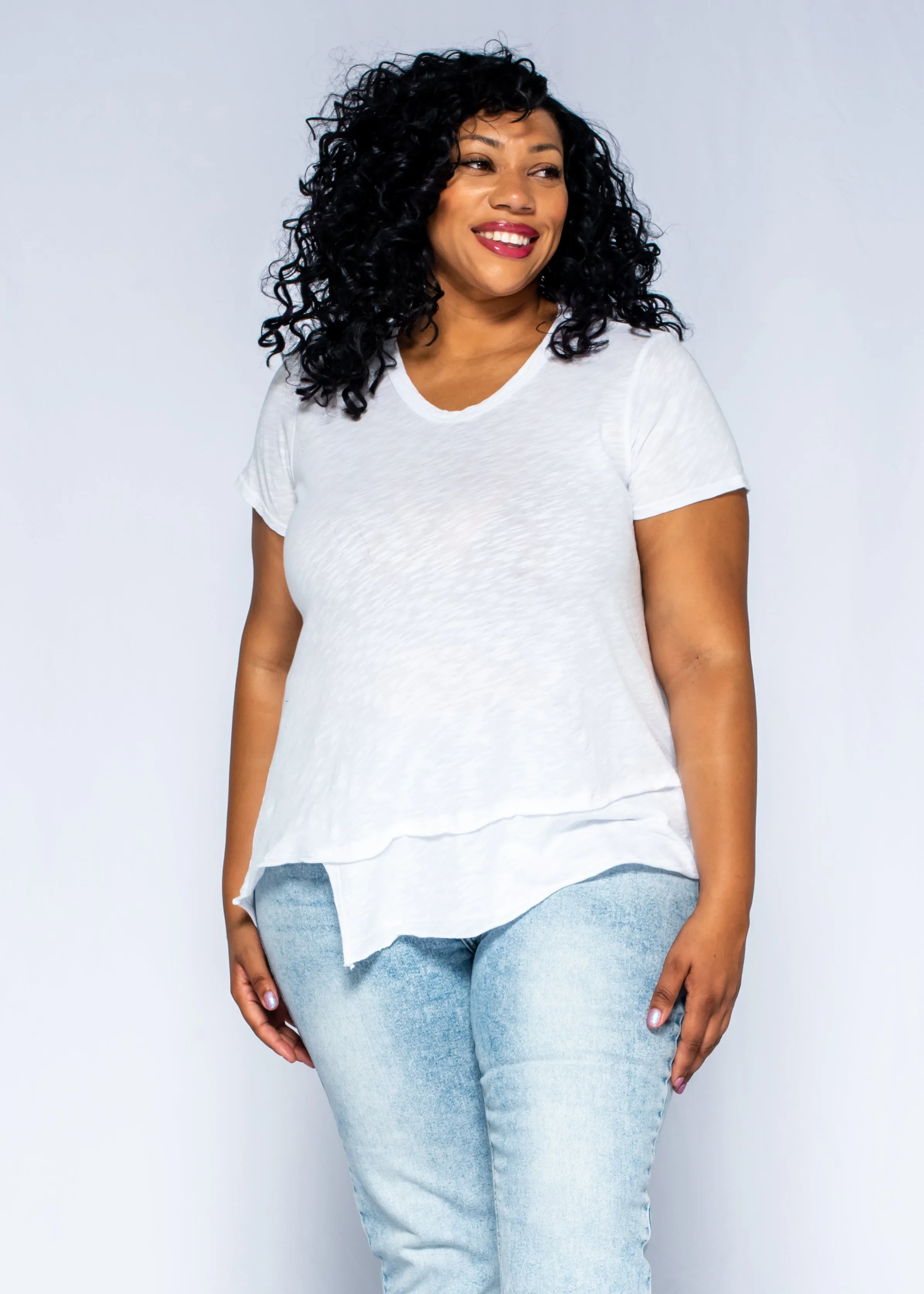 Short Sleeve EZ Crossover Hem Top