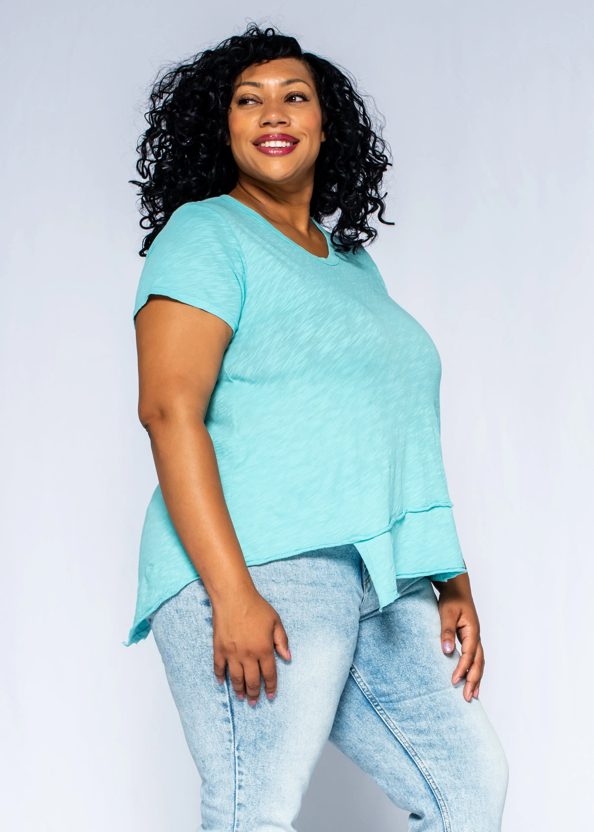 Short Sleeve EZ Crossover Hem Top