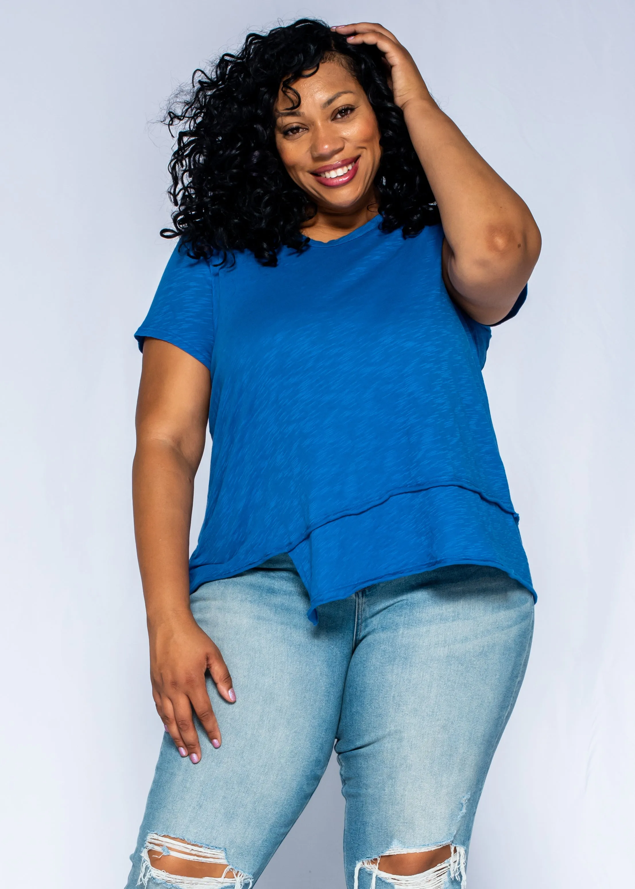 Short Sleeve EZ Crossover Hem Top