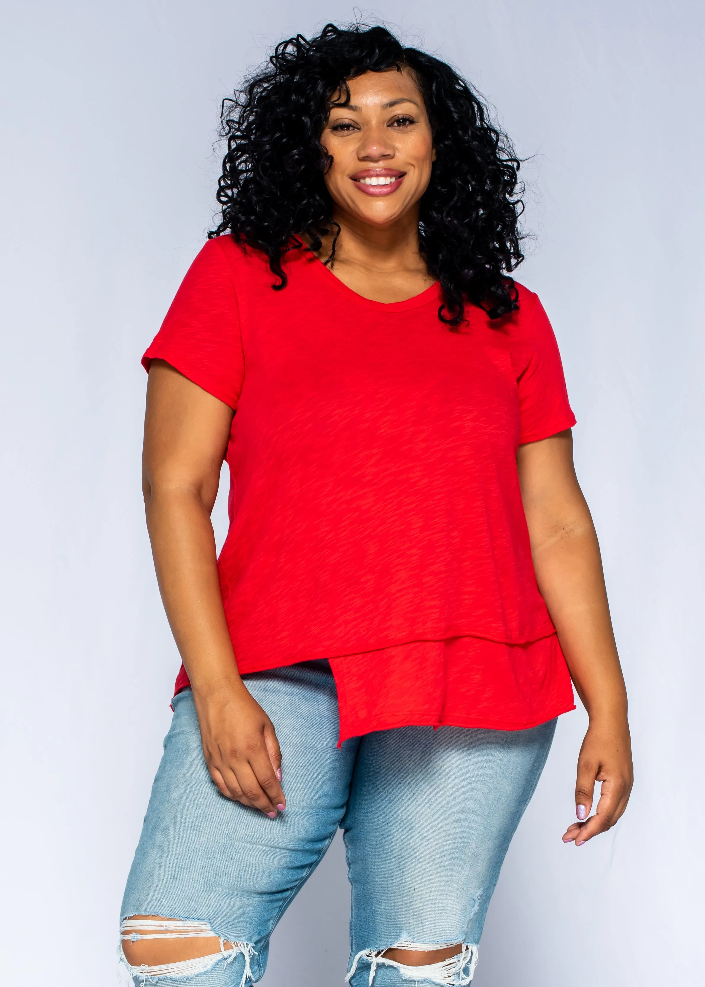 Short Sleeve EZ Crossover Hem Top