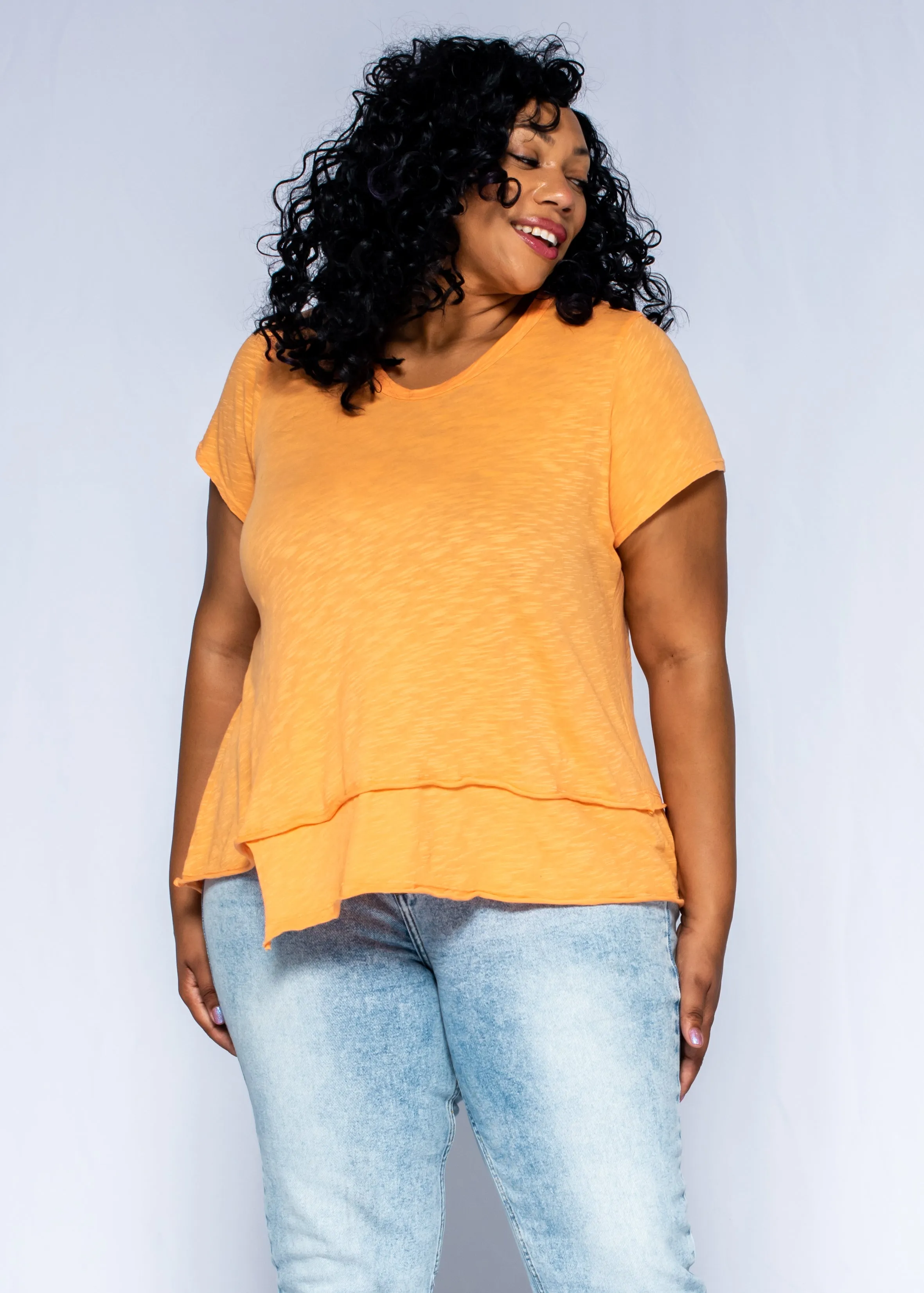 Short Sleeve EZ Crossover Hem Top