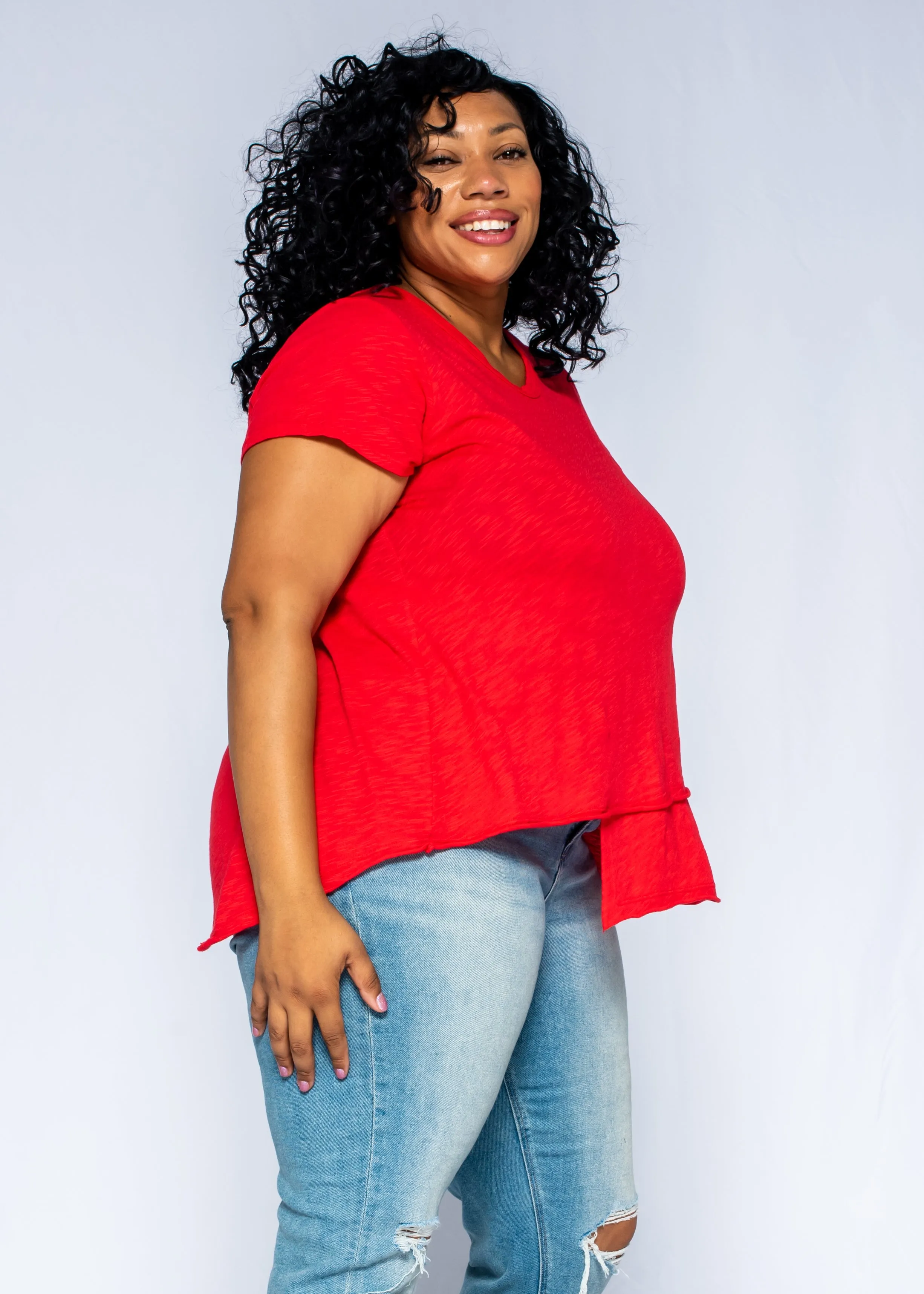 Short Sleeve EZ Crossover Hem Top