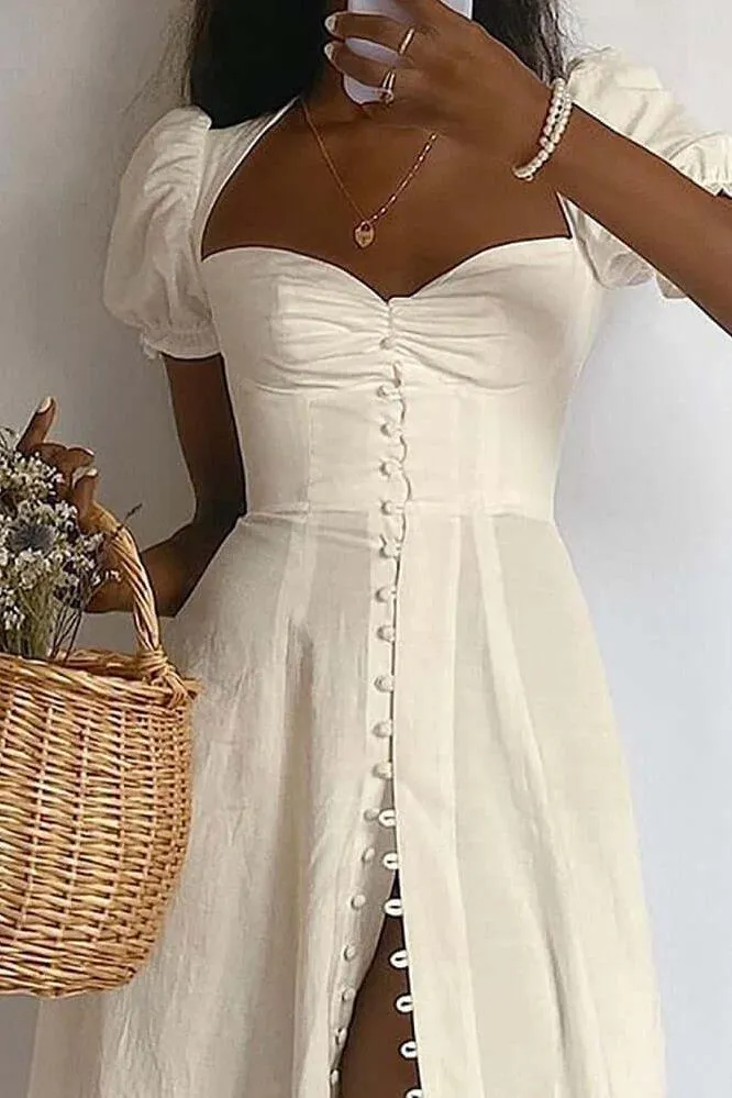 Sleeve High Slit summer maxi dress