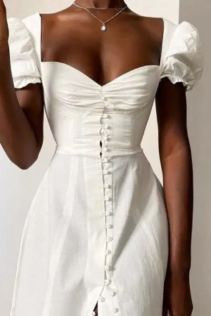 Sleeve High Slit summer maxi dress