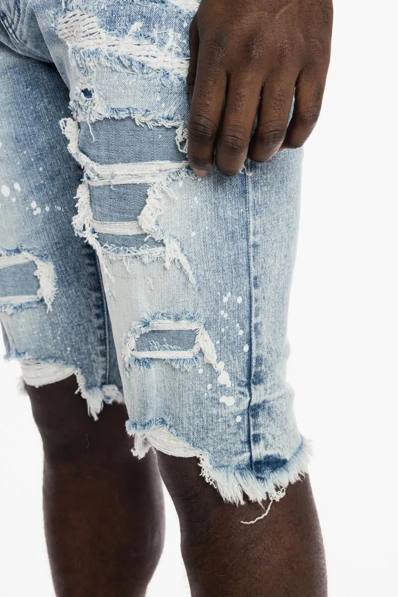 Smoke Rise Ripoff Semi Basic Denim Mizu Blue Shorts