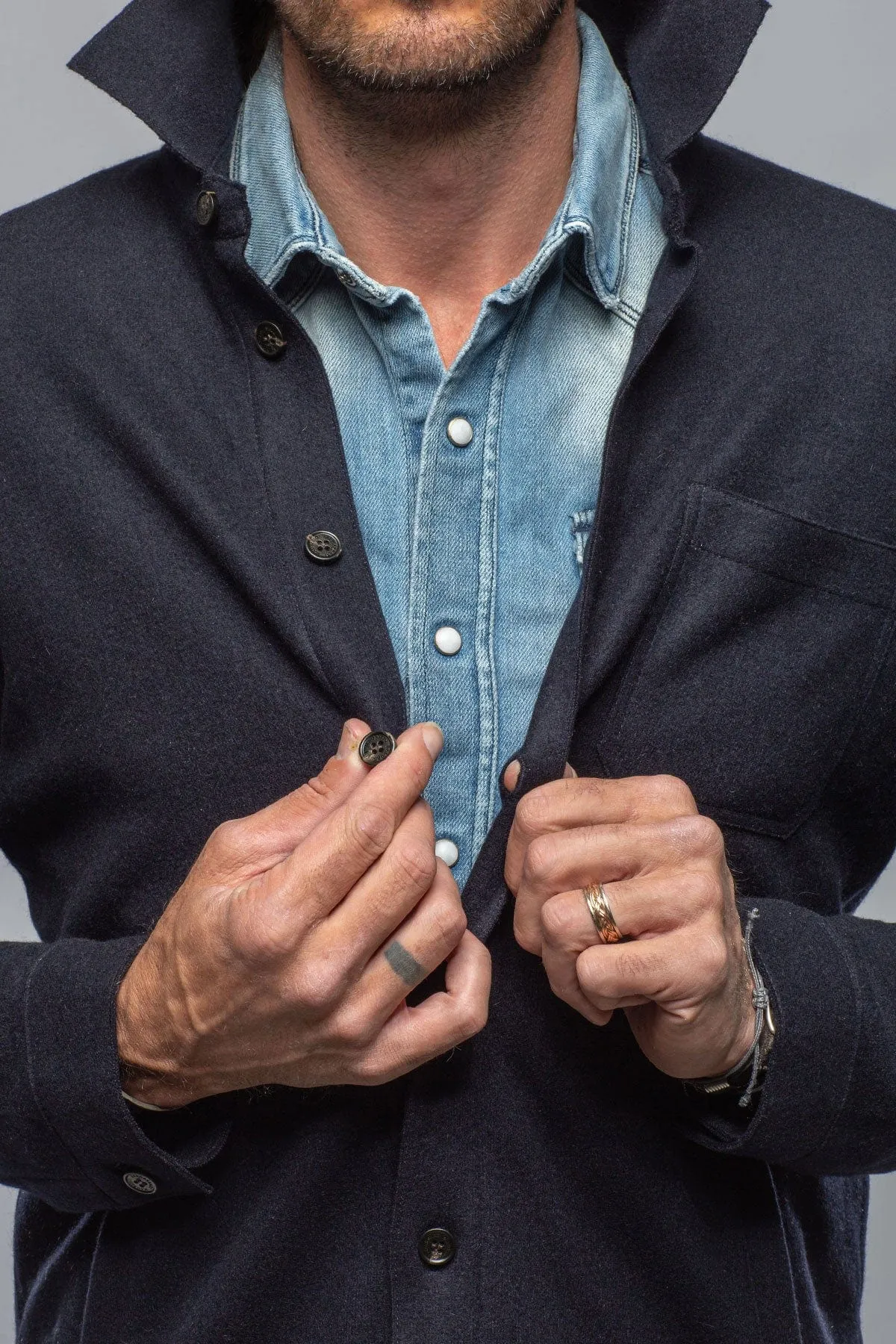 Sooter Cashmere Shirt In Navy