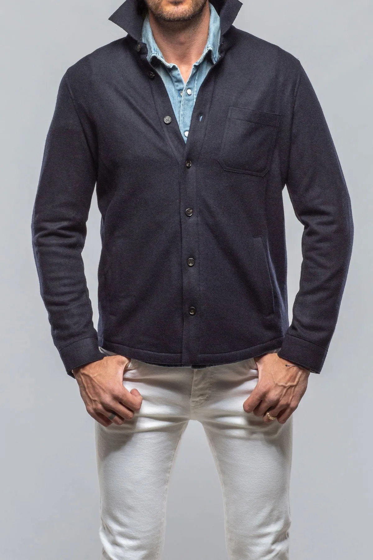 Sooter Cashmere Shirt In Navy
