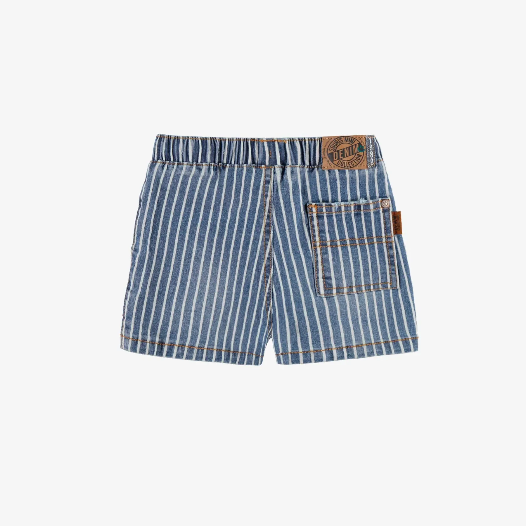Souris Mini Striped Blue Denim Shorts- Baby