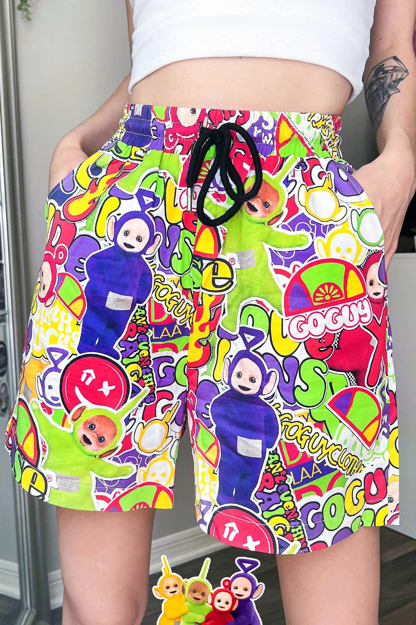 Sticker Print Shorts