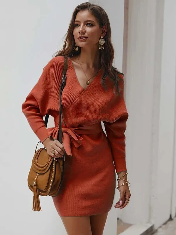 Stunncal V Neck Sexy Mini Dress