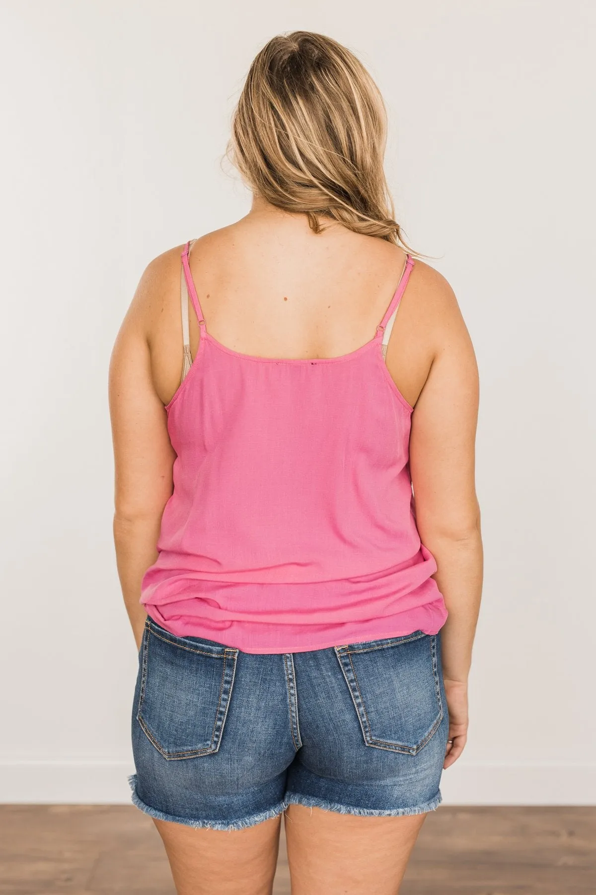 Summer Awaits Crochet Tank- Bubblegum Pink