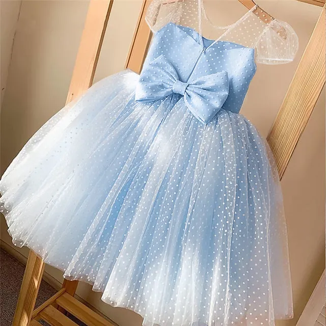Summer Girl Dress Birthday Party Princess Dress Children  Polka Dots Gown