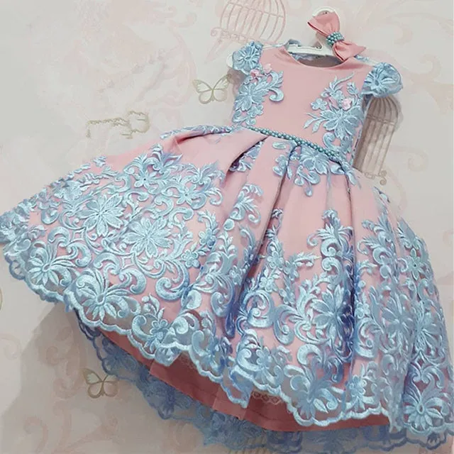 Summer Girl Dress Birthday Party Princess Dress Children  Polka Dots Gown