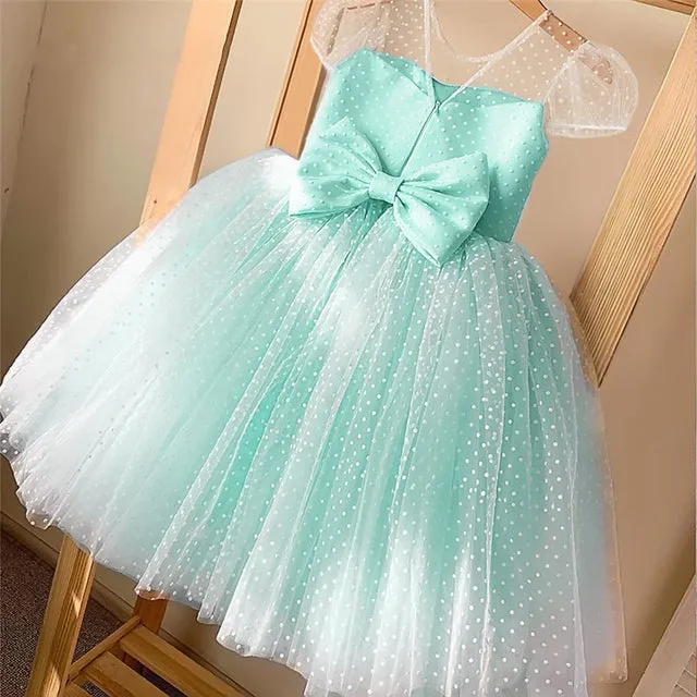 Summer Girl Dress Birthday Party Princess Dress Children  Polka Dots Gown