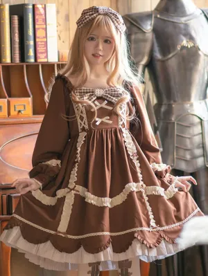 Sweet Lolita Dress Polyester Long Sleeves Dress