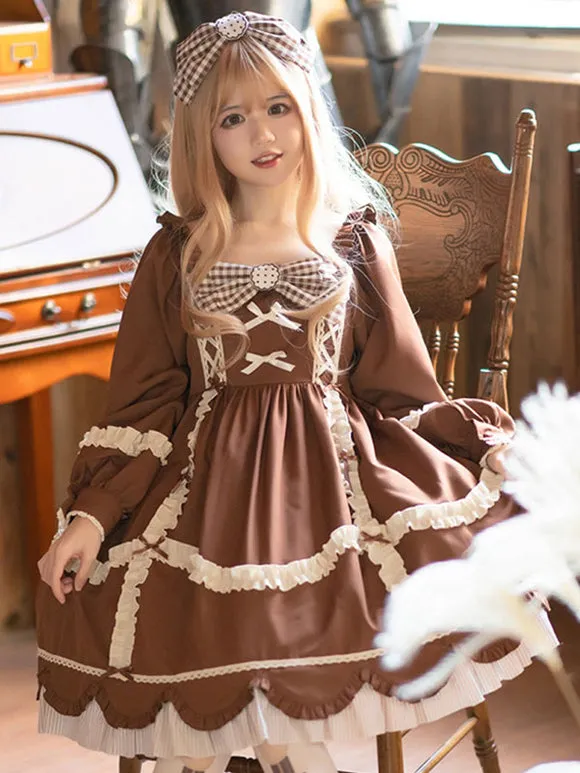 Sweet Lolita Dress Polyester Long Sleeves Dress