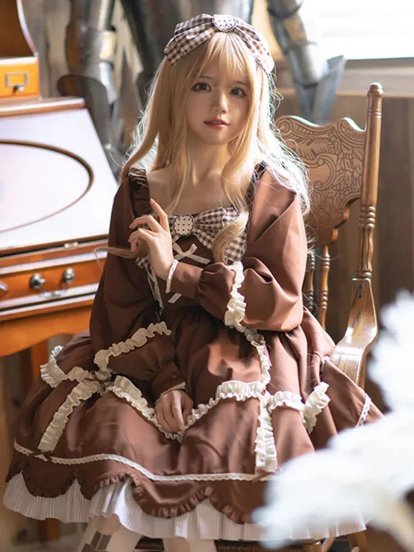 Sweet Lolita Dress Polyester Long Sleeves Dress