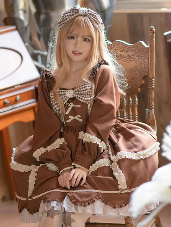 Sweet Lolita Dress Polyester Long Sleeves Dress