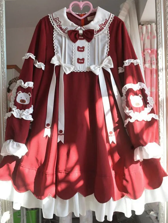 Sweet Lolita Dress Polyester Long Sleeves Sweet Dress Lolita Dress