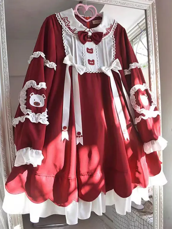 Sweet Lolita Dress Polyester Long Sleeves Sweet Dress Lolita Dress