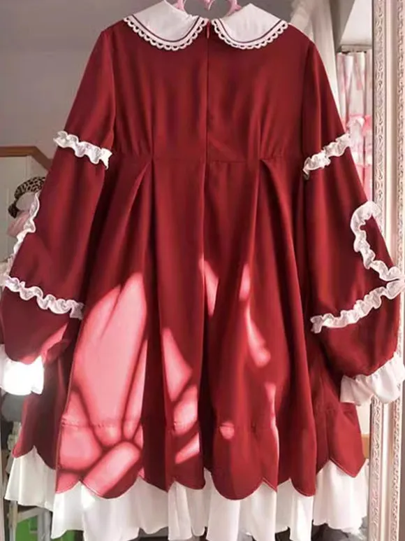 Sweet Lolita Dress Polyester Long Sleeves Sweet Dress Lolita Dress
