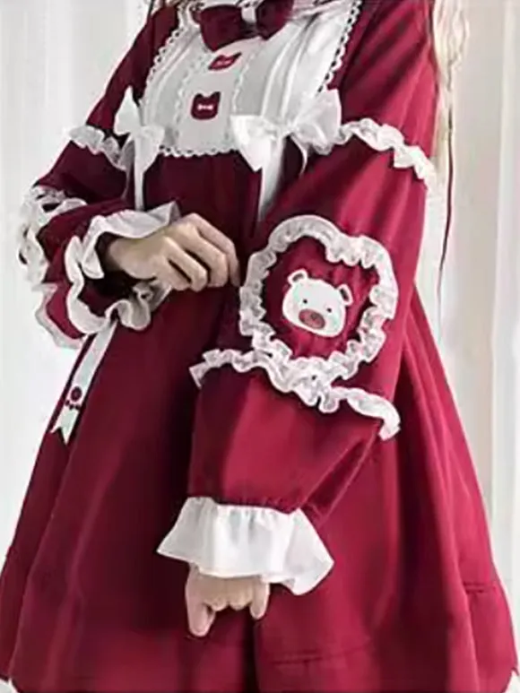 Sweet Lolita Dress Polyester Long Sleeves Sweet Dress Lolita Dress