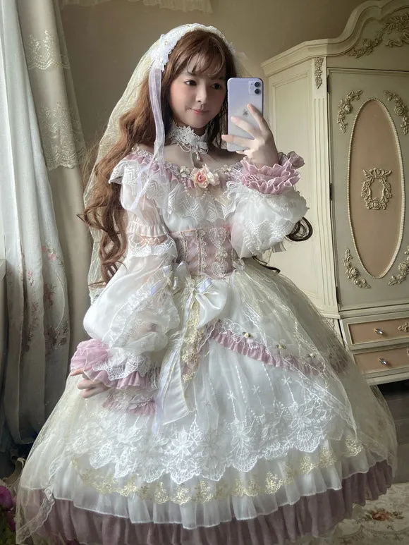 Sweet Lolita Dress Polyester Short Sleeves Dress