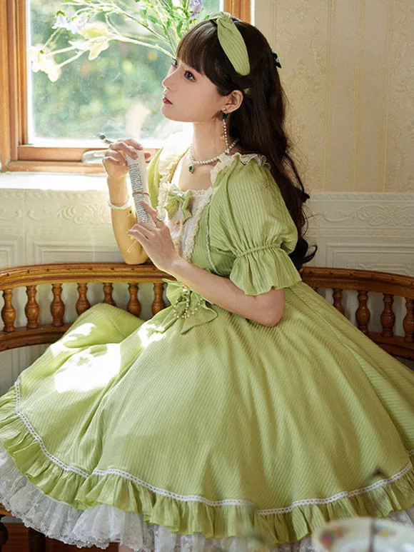Sweet Lolita Dress Polyester Short Sleeves Dress