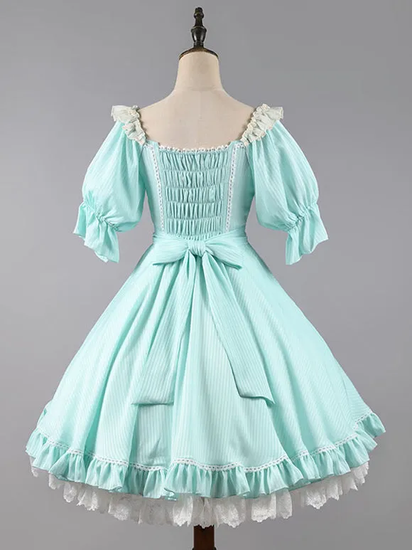 Sweet Lolita Dress Polyester Short Sleeves Dress