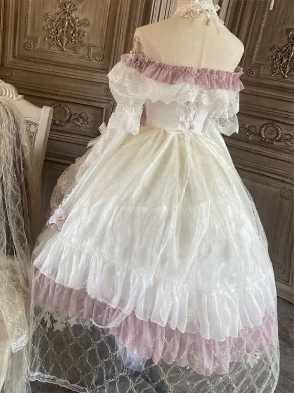 Sweet Lolita Dress Polyester Short Sleeves Dress