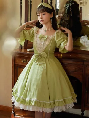 Sweet Lolita Dress Polyester Short Sleeves Dress