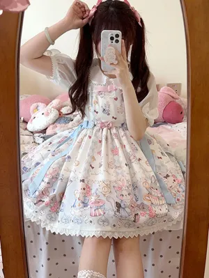 Sweet Lolita Dress Polyester Sleeveless Sweet Jumper Lolita Dress
