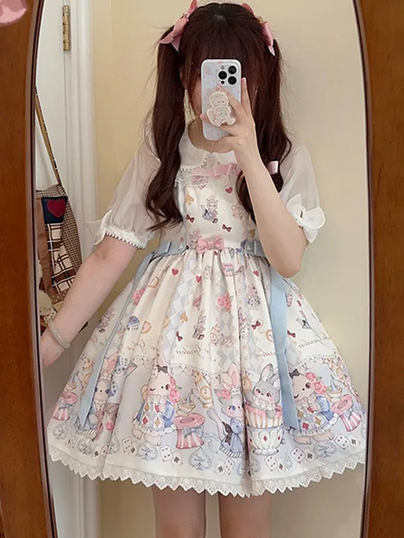 Sweet Lolita Dress Polyester Sleeveless Sweet Jumper Lolita Dress