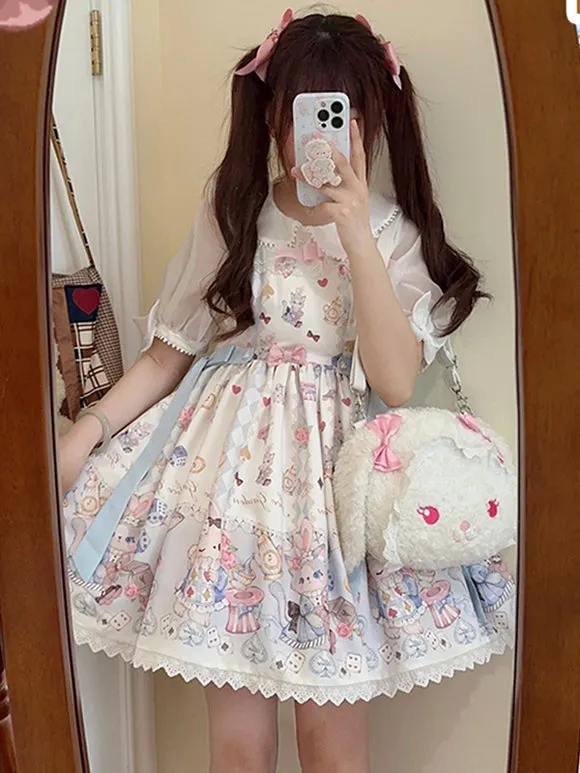 Sweet Lolita Dress Polyester Sleeveless Sweet Jumper Lolita Dress