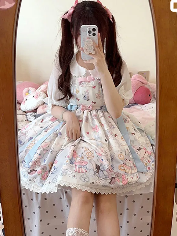 Sweet Lolita Dress Polyester Sleeveless Sweet Jumper Lolita Dress
