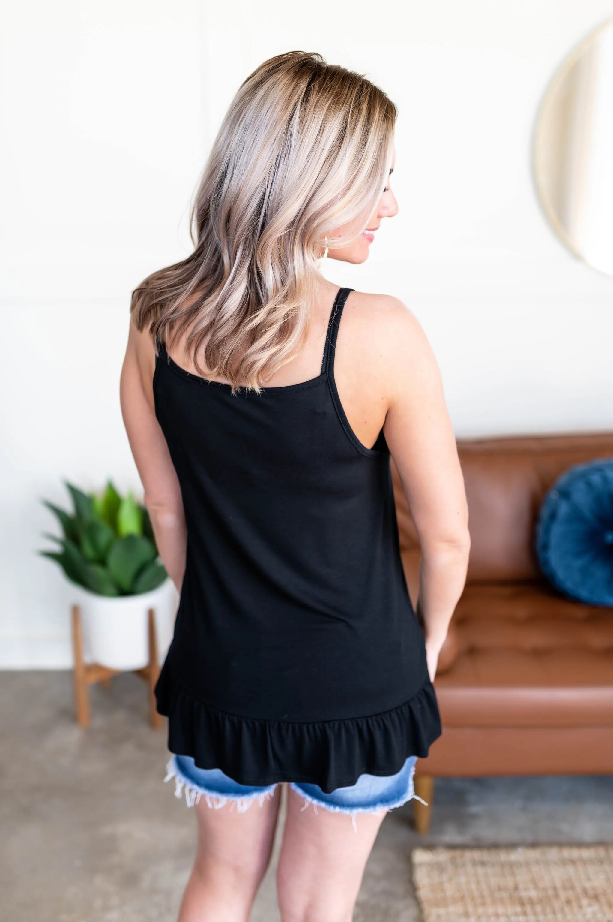 Take Me Away Black Tank Top