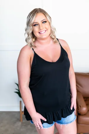 Take Me Away Black Tank Top