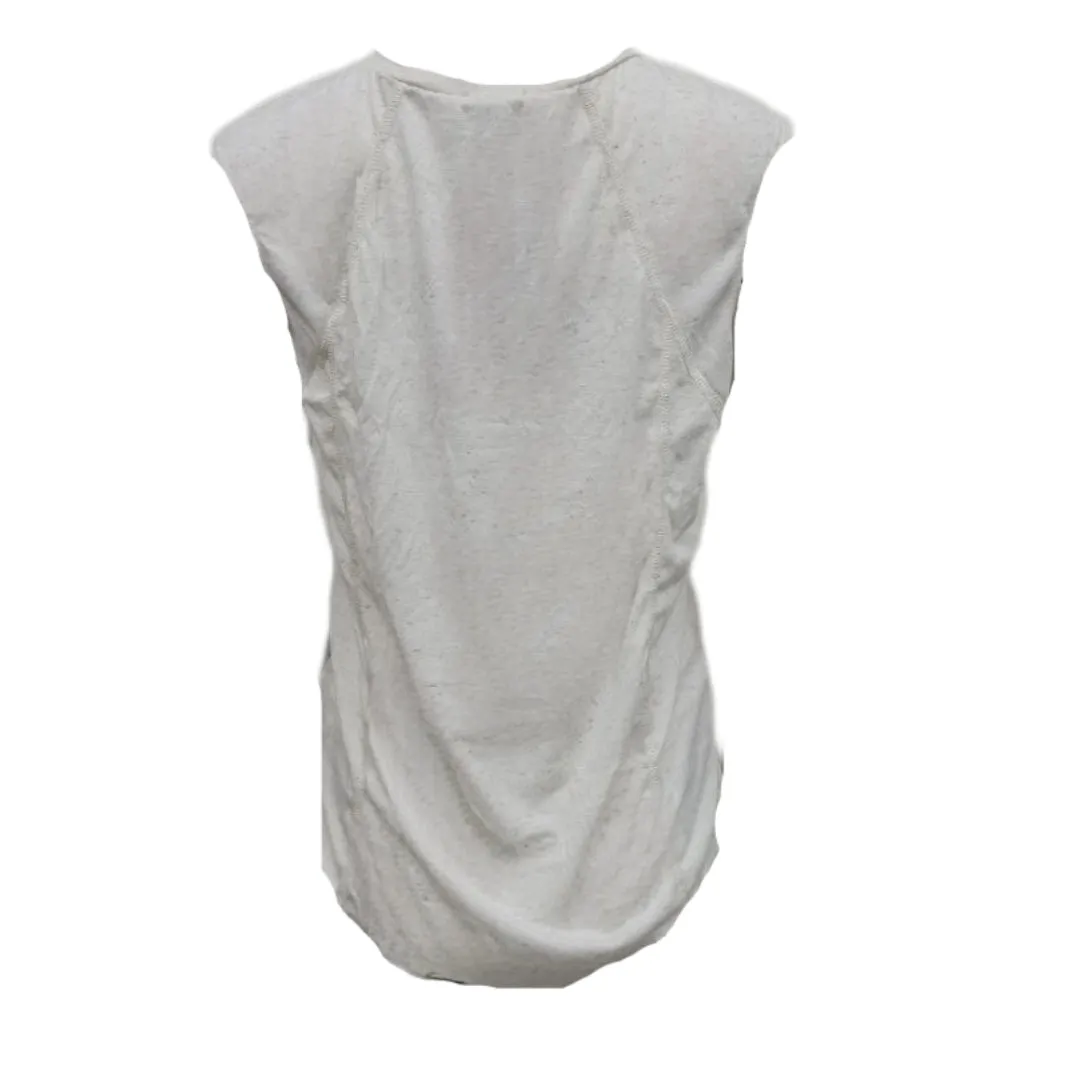 TEREZ Women's White Oatmeal Linen Knub Shirt #23688314 NWT
