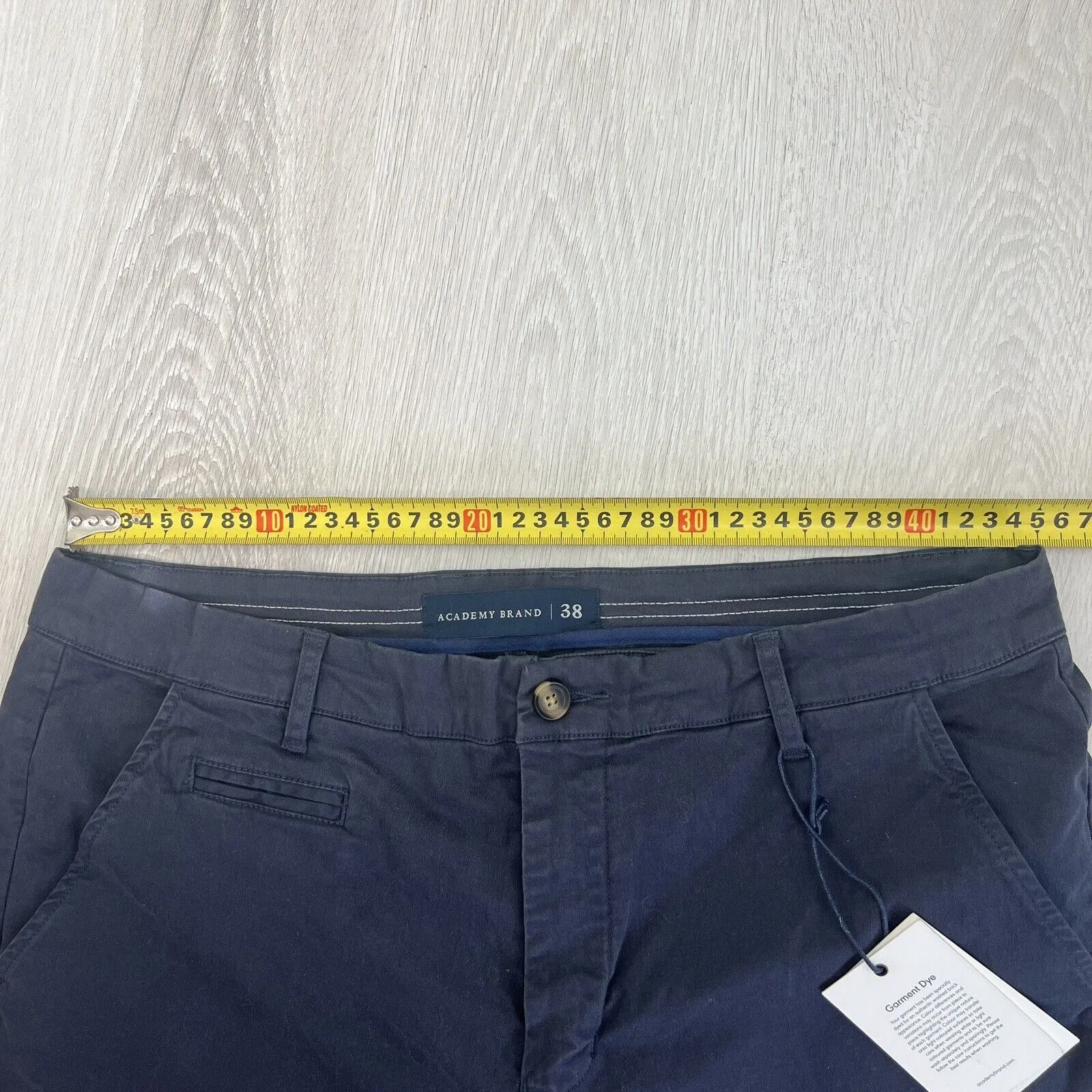 The Academy Brand Mens Navy Cooper Slim Chino Pants Size 38 (New)
