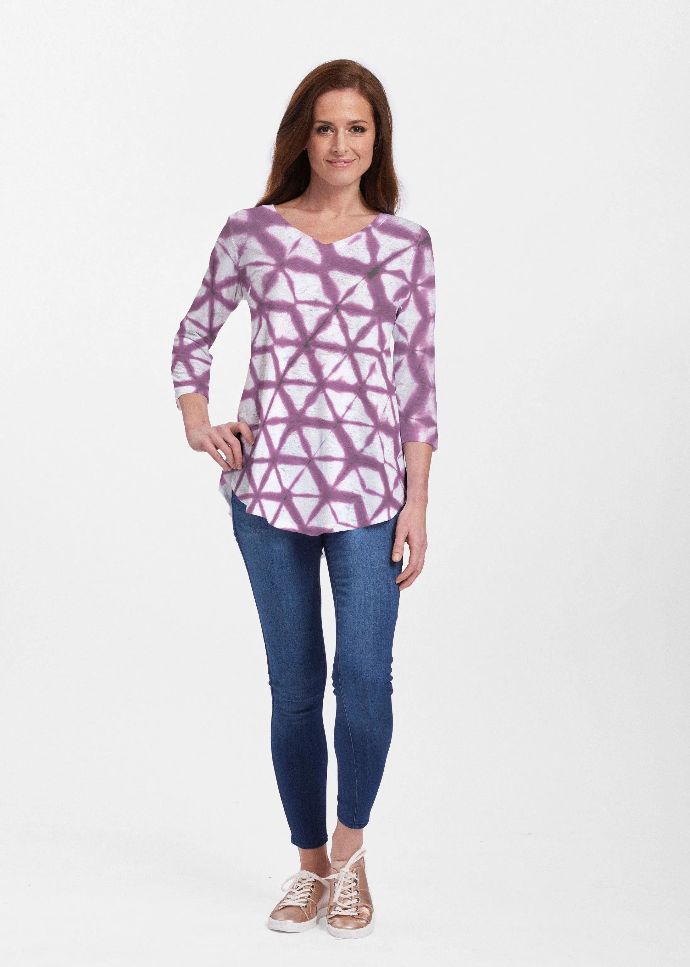 Tie Dye Web (14228) ~ Signature V-neck Flowy Tunic