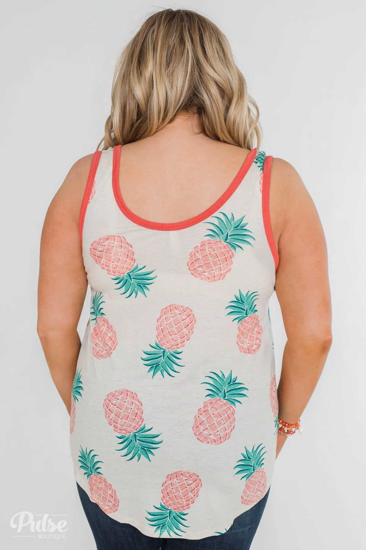 Time for Sunshine Pineapple Tank- Sand & Clay