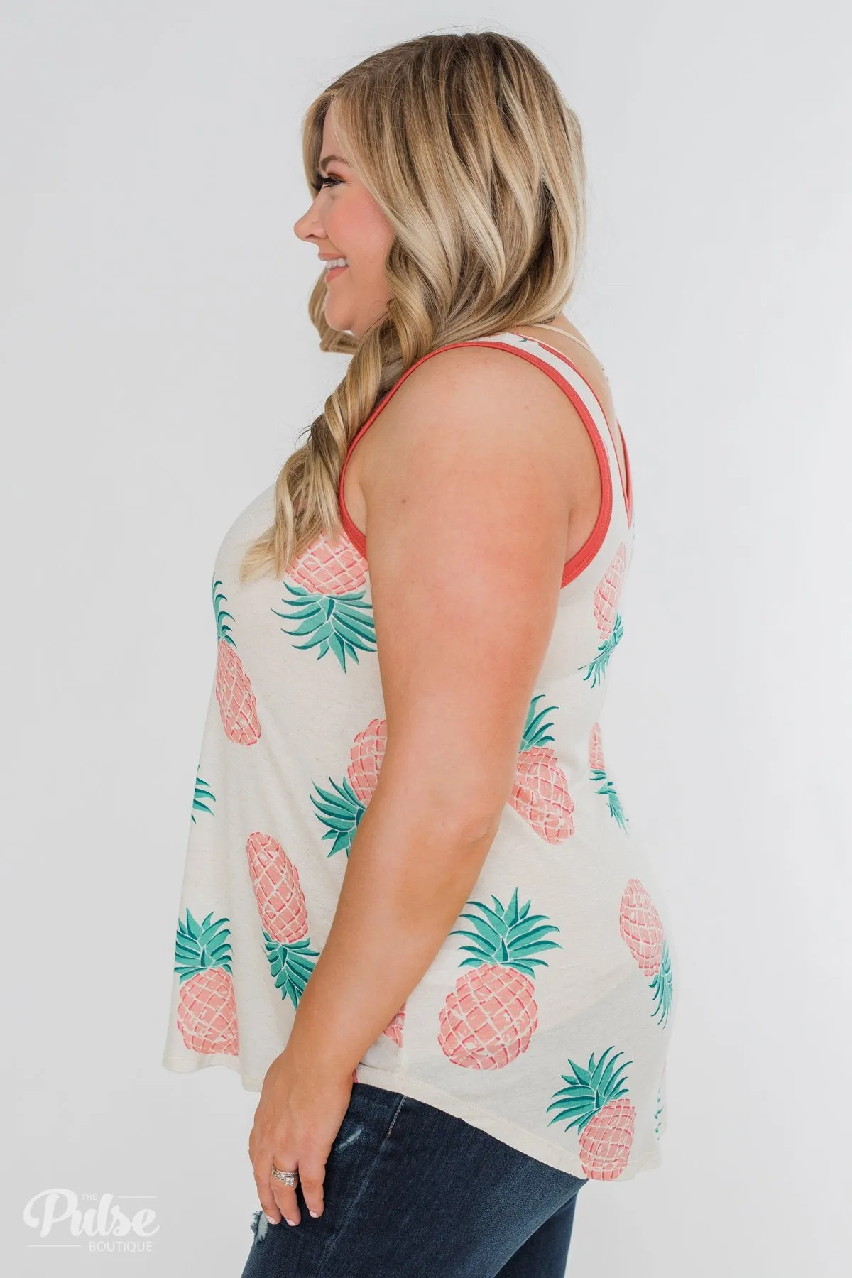 Time for Sunshine Pineapple Tank- Sand & Clay
