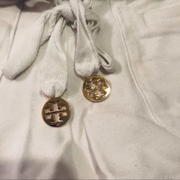 Tory Burch white drawstring shorts