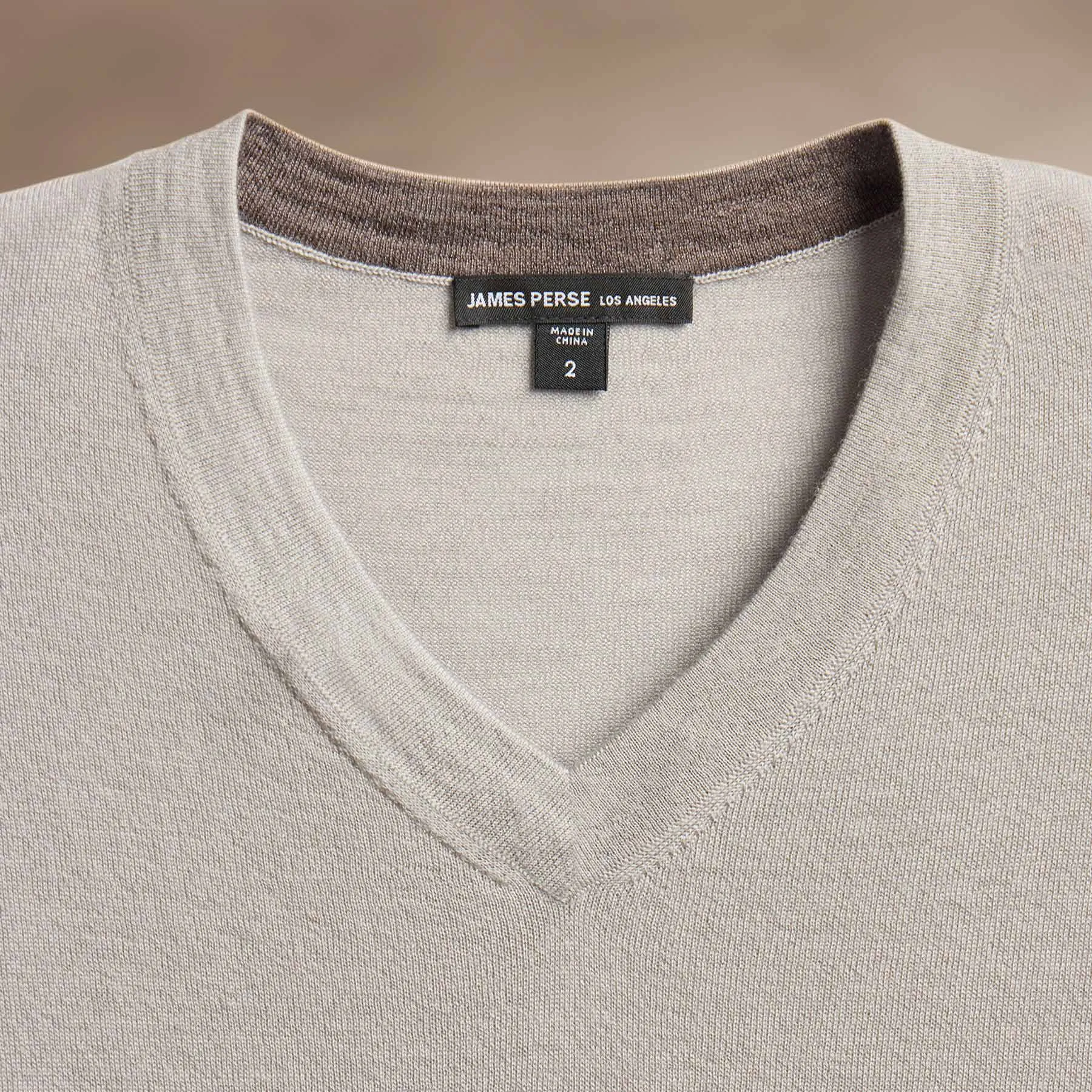 Ultrafine Cashmere V Neck Sweater - Concrete