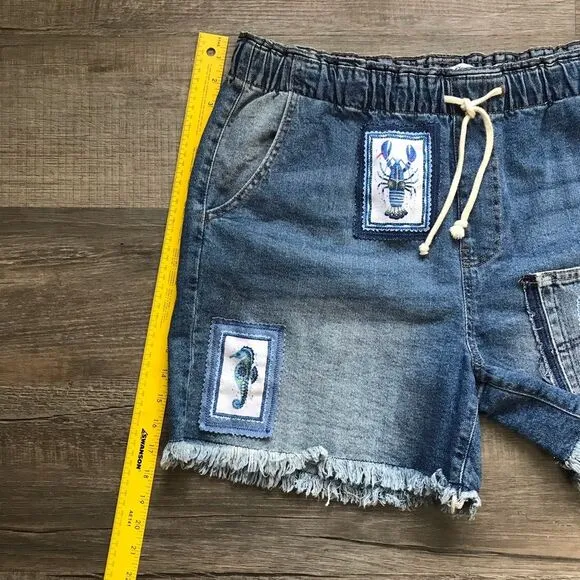Upcycled NWT Celebrity Pink Paper-bag The Pepper Denim Shorts Sz XL OOAK