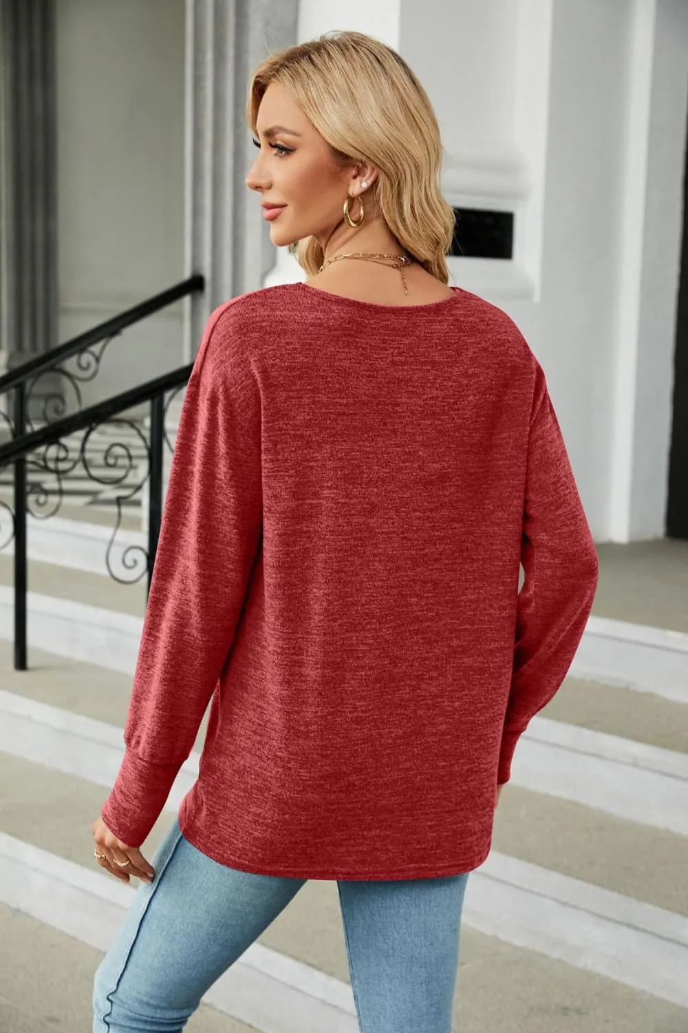 V-Neck Long Sleeve T-Shirt (6 Colors)